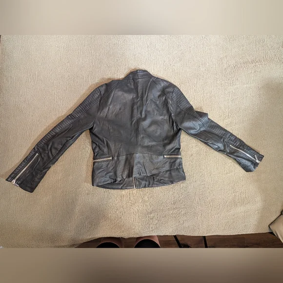 Harve Benard Black Faux Leather Biker Jacket, Women's Size Small - Picture 3 of 7